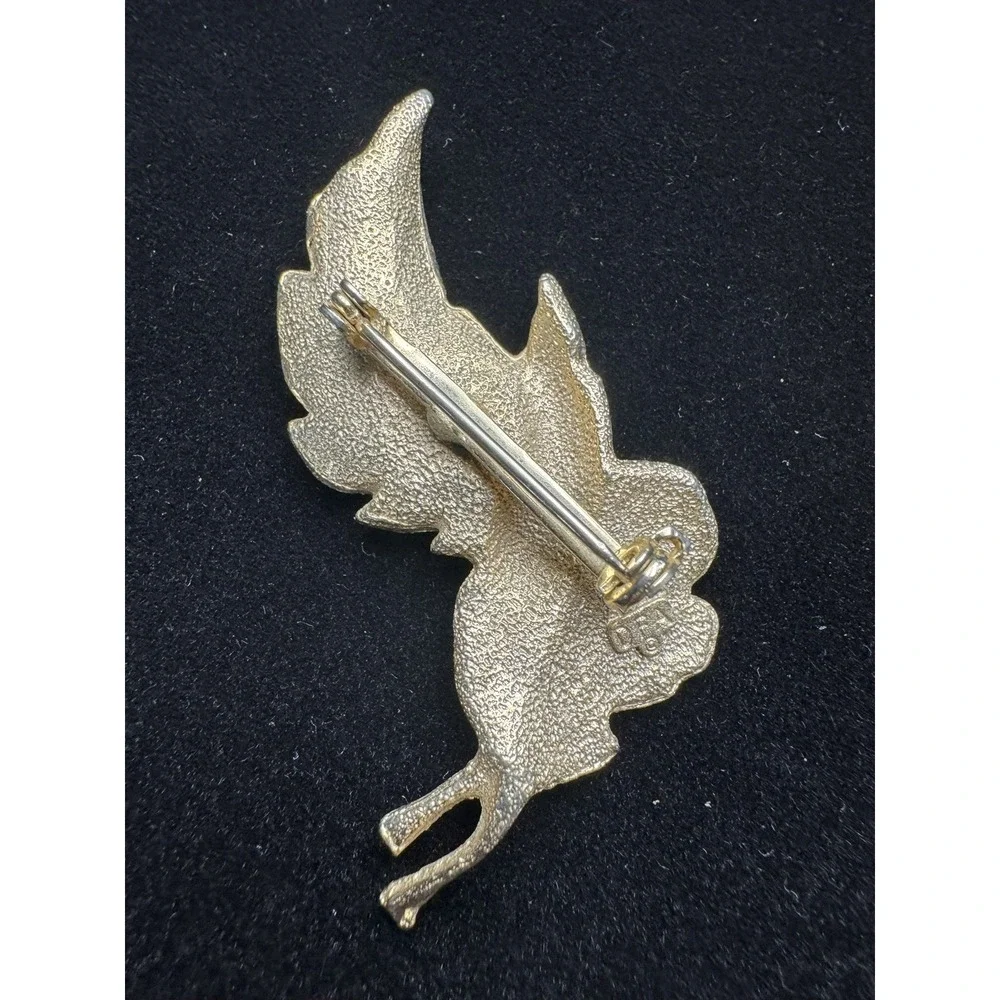Vintage DFA Gold Tone Textured Dual Leaf Brooch